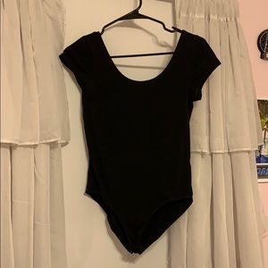 Scoopneck Body Suit- Black